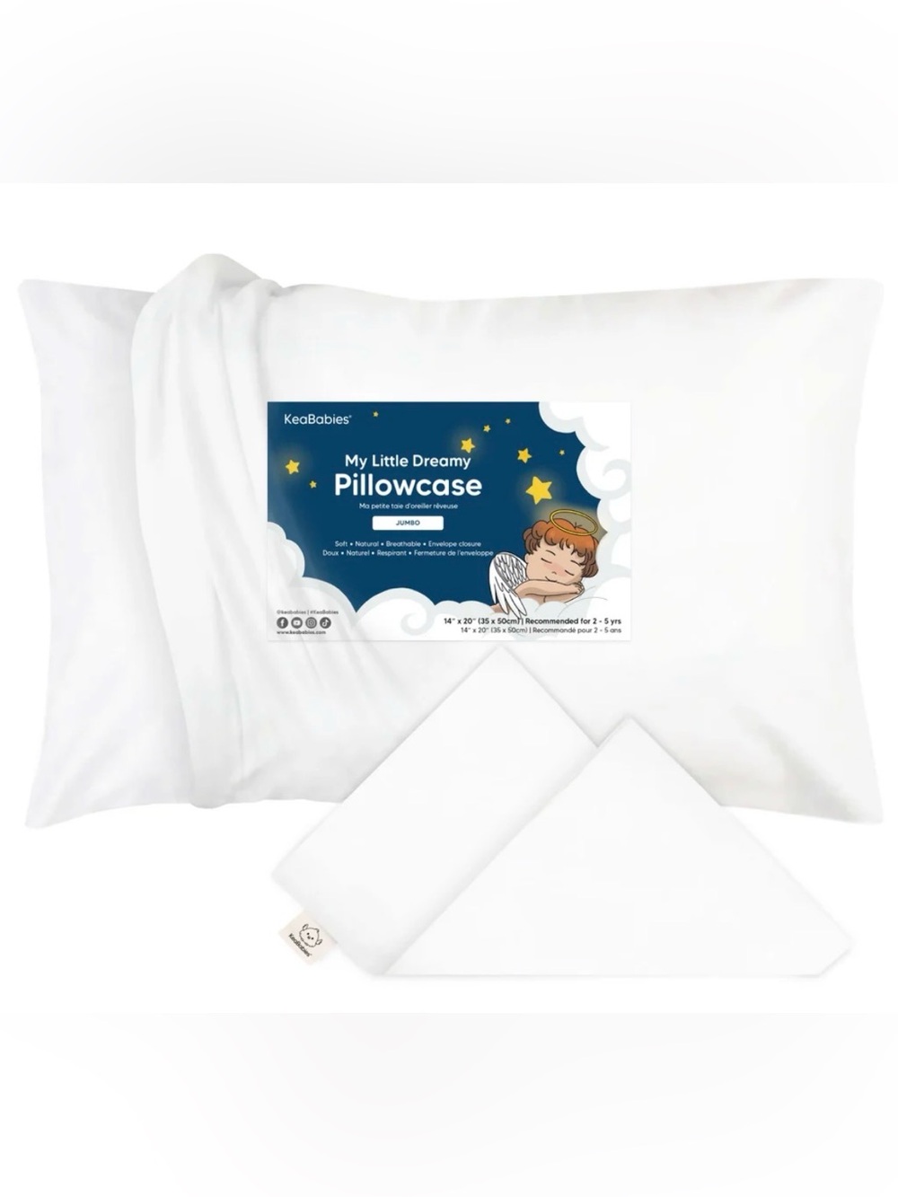 KeaBabies White My Little Dreamy Pillowcase Kids Pillowcase